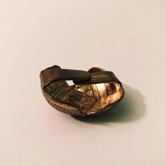 Vintage Boy Scout Neckerchief Slide  Scarf Slider Wolf Head - Picture 3 of 9